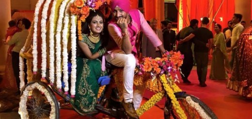 geeta basra and harbhajan singh at their sangeet ceremony