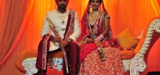 harbhajan singh and geeta basra at their wedding ceremony