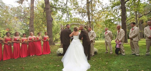 Todd Bachman and Todd Cendrosky walking their daughter down the aisle