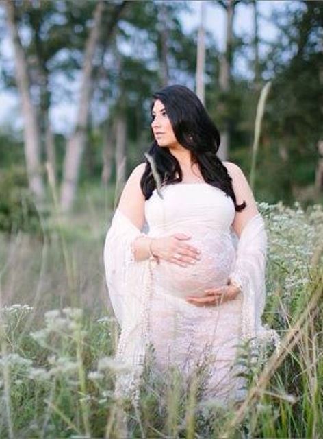stretch lace maternity dress