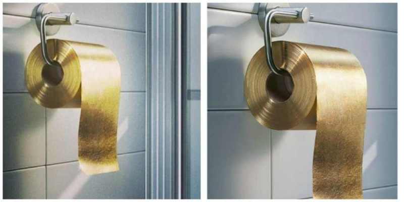 gold toilet paper roll