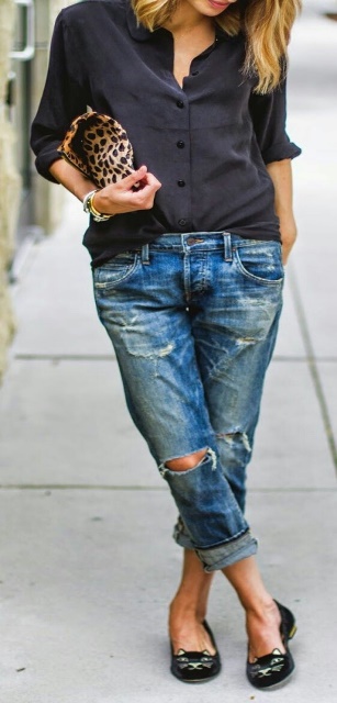 how to wear boyfriend jeans_New_Love_Times