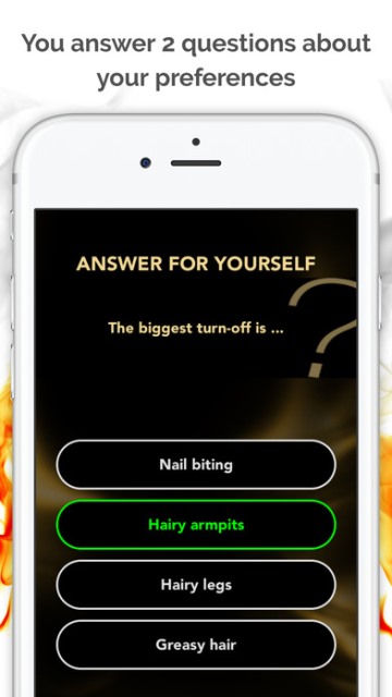 ipassion app page showing a question and possible answers_New_Love_Times